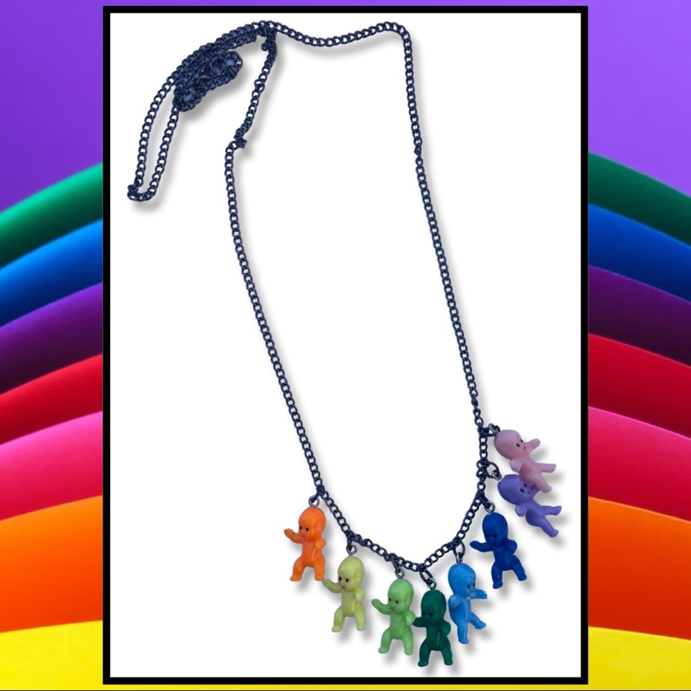 Rainbow Baby Long Necklace (28”)
